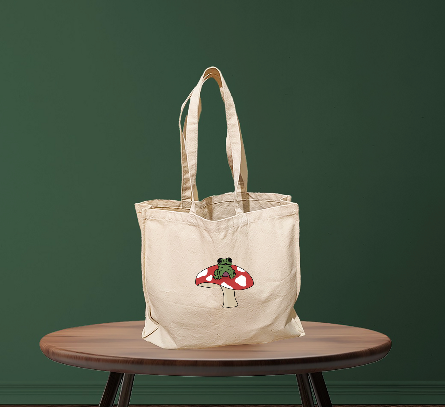 Frog On Mushroom Tote Bag