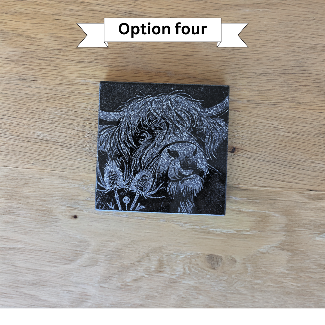 Highland Cow Granite Coaster