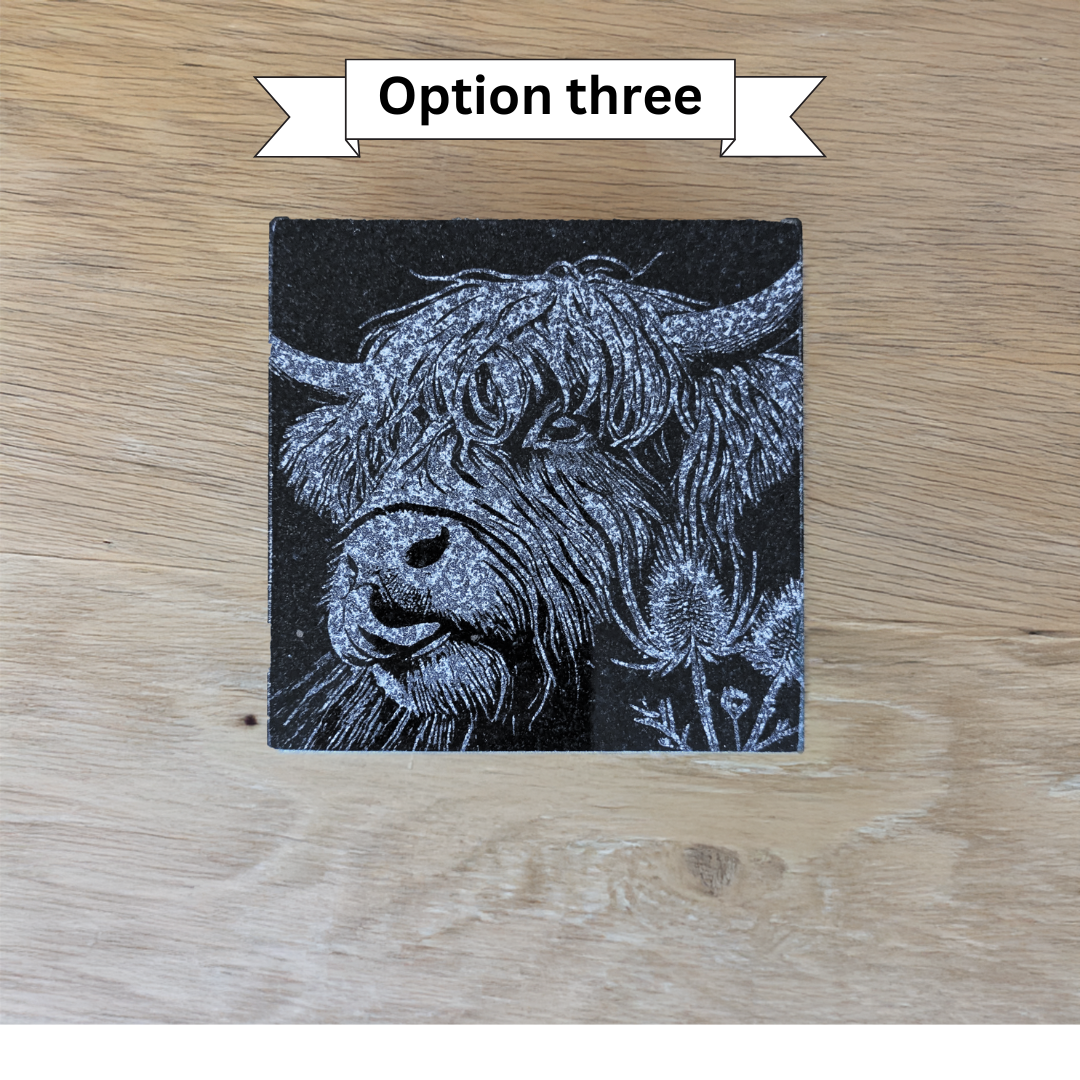 Highland Cow Granite Coaster