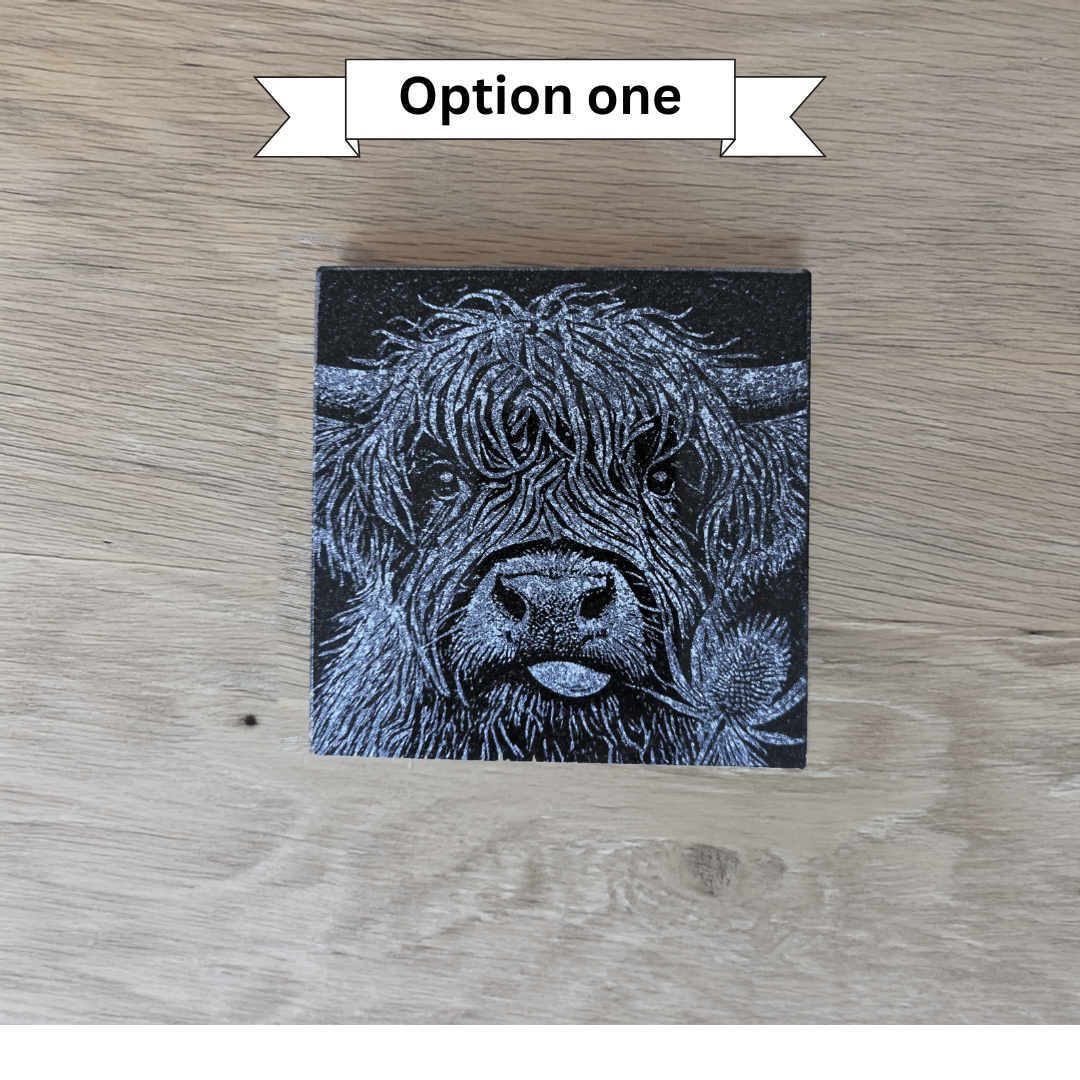 Highland Cow Granite Coaster