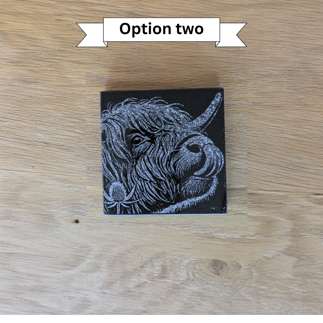 Highland Cow Granite Coaster