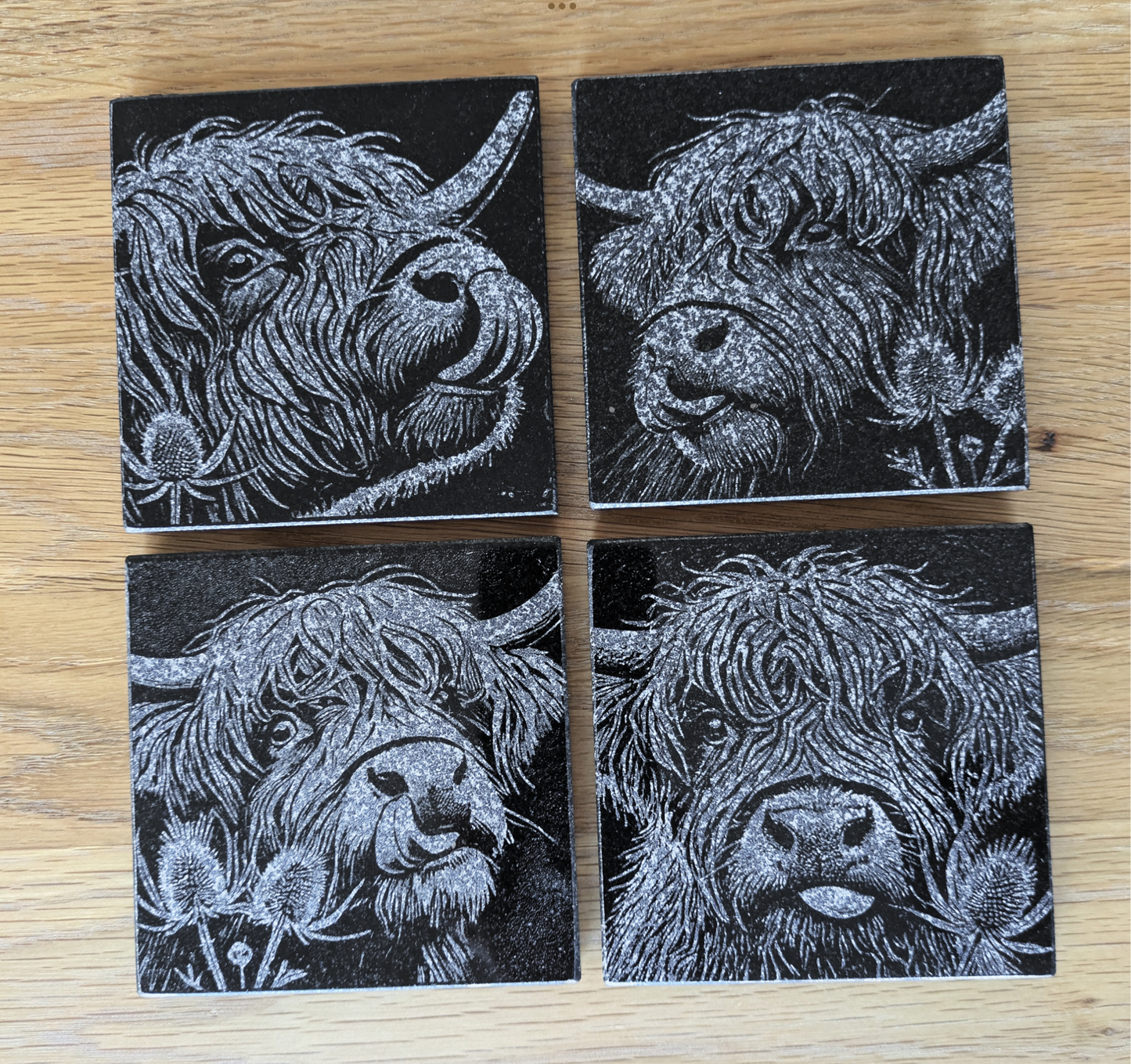 Highland Cow Granite Coaster