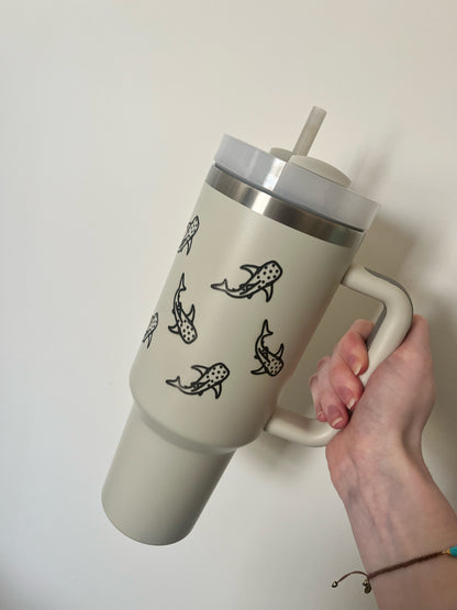 Whale Shark 40 oz engraved Tumbler